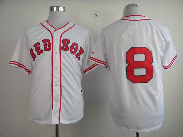 Men Boston Red Sox #8 Yastrzemski White Throwback 1936 MLB Jerseys->boston red sox->MLB Jersey